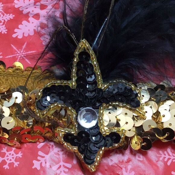 Vintage fleur-de-lis, sequin headband  - Picture 2 of 3